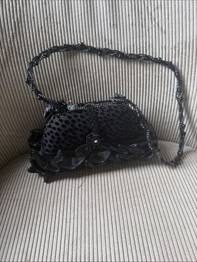 Mary Frances Black Velvet Bag